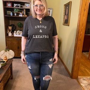 WHOA! Susannah T-shirt, XL, Gray/White